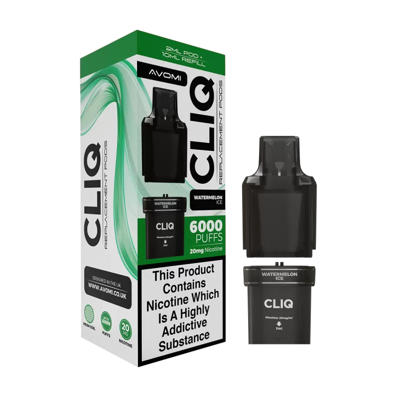 Watermelon Ice Avomi Cliq 6000 Refill Pack - 20mg - Vape Product