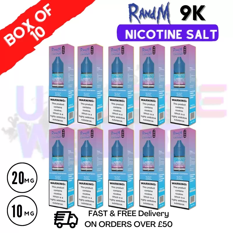 Blueberry Raspberry RandM 9000 Tornado Nic Salt Pack / Box of 10