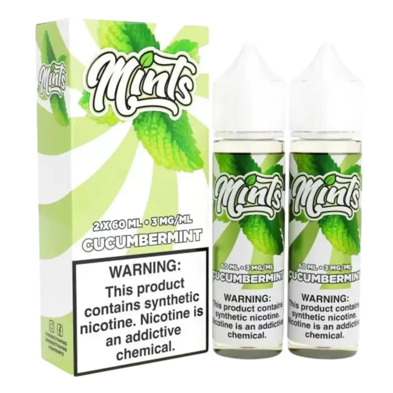 MINTS Cucumber Mint Eliquid by Mints Vape Co. (Freebase) – 120mL (2x60mL Bottles)