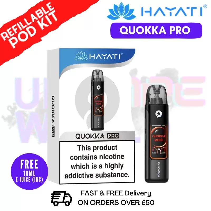 Onyx Grey Hayati Quokka Pro Pod Vape Kit + Free 10ml Liquid