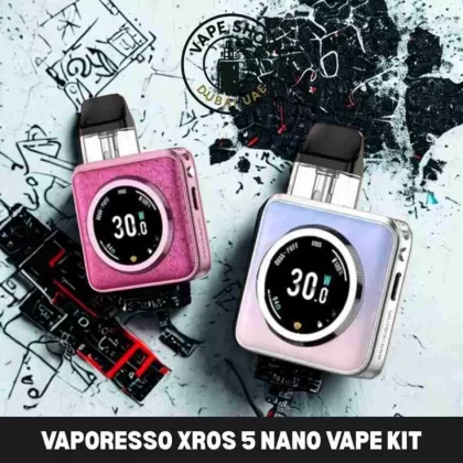 Vaporesso XROS 5 Nano Vape Kit 30W Buy in DUBAI - Black Satin, Blue Leatherette (863855)