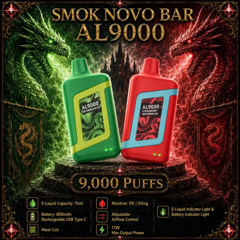 Smok Novo Bar AL9000 - Kiberry Chew (WHT Series) / Orange Peach