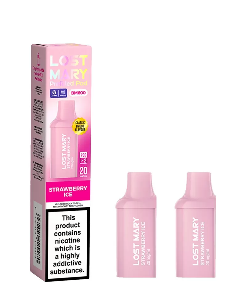 Strawberry Ice Lost Mary BM600 Pods (x2) - 88Vape