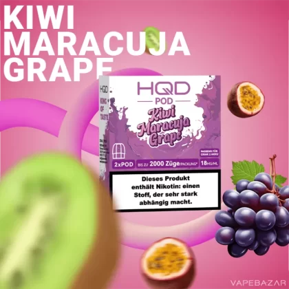 HQD Cirak 2 Pods – Kiwi Maracuja Grape - HQD Cirak / Nein / 2ml / 18mg/ml