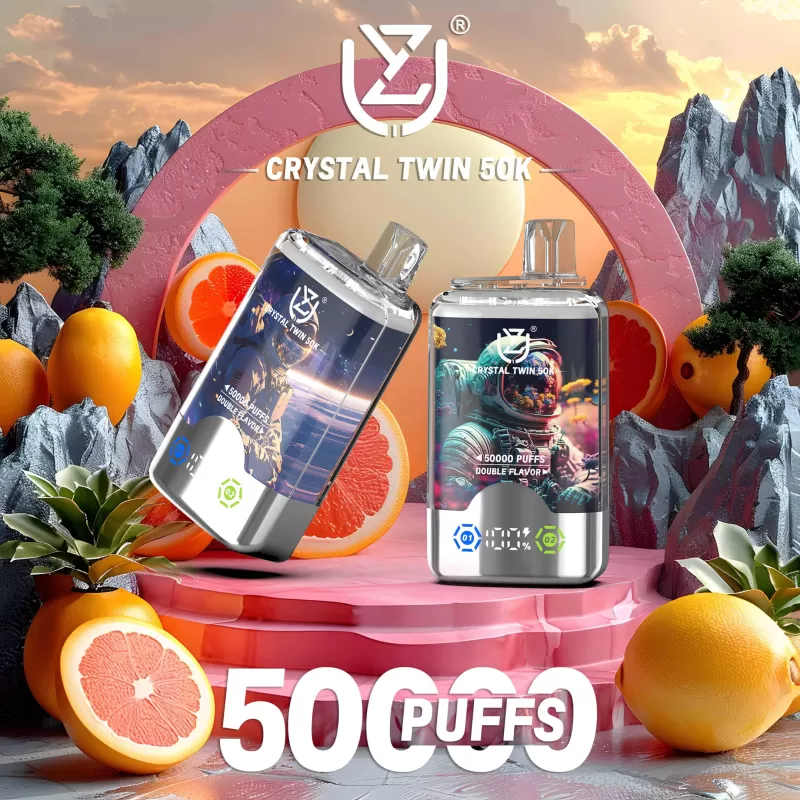 UZY CRYSTAL TWIN 50000 – 50K Puffs Crystal Design 0-5% Nicotine Disposable Vape Wholesale Price - Flamevape