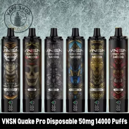 VNSN Quake Pro Disposable 50mg 14000 Puffs Rechargeable Vape - Vape Product, BOX OF 10 PCS; Blue Razz Lemonade, Blueberry Ice