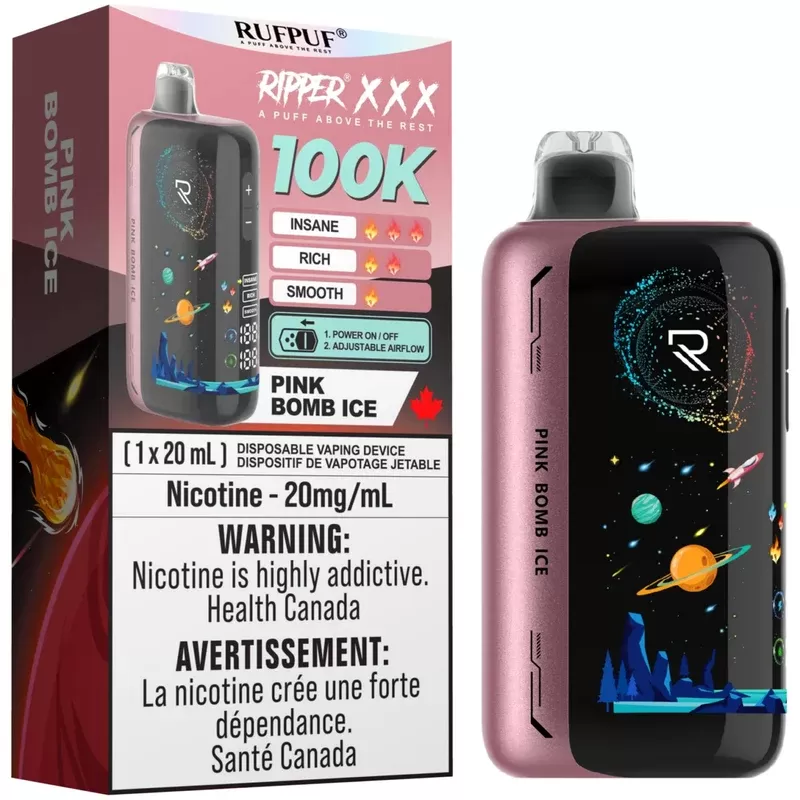 RUFPUF RIPPER XXX 100K Disposable Vape – Pink Bomb Ice