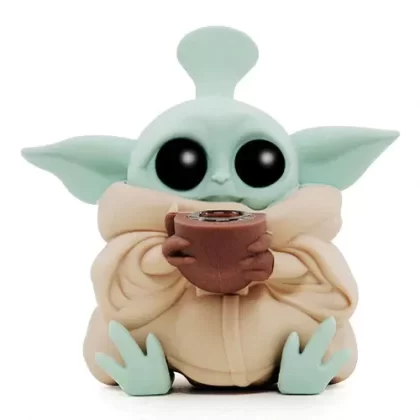 5" Baby Yoda Silicone Water Pipe - Brown
