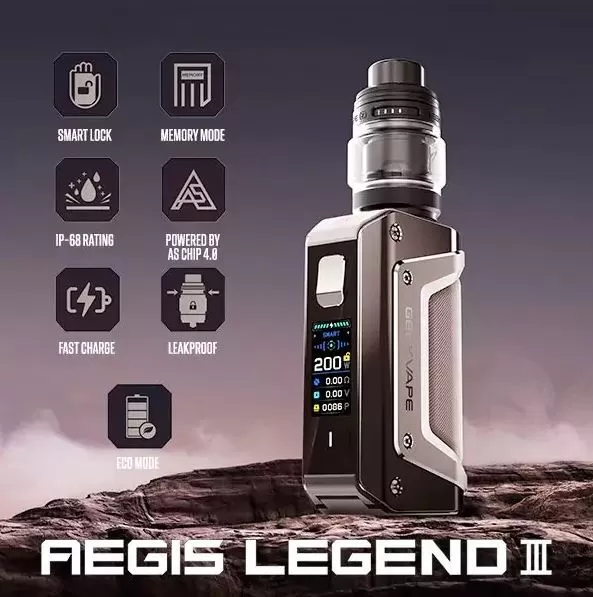 GEEKVAPE AEGIS LEGEND 3 200W STARTER KIT - Dark Grey
