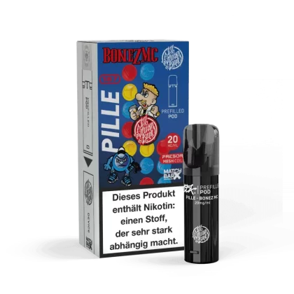 187 Pod – Pille – Bonez MC 1er Pack - 187 Pod - by 187 Strassebande / Propylenglykol / Aromastoffe / Glycerin / Nikotinsalz / Cooling Agent