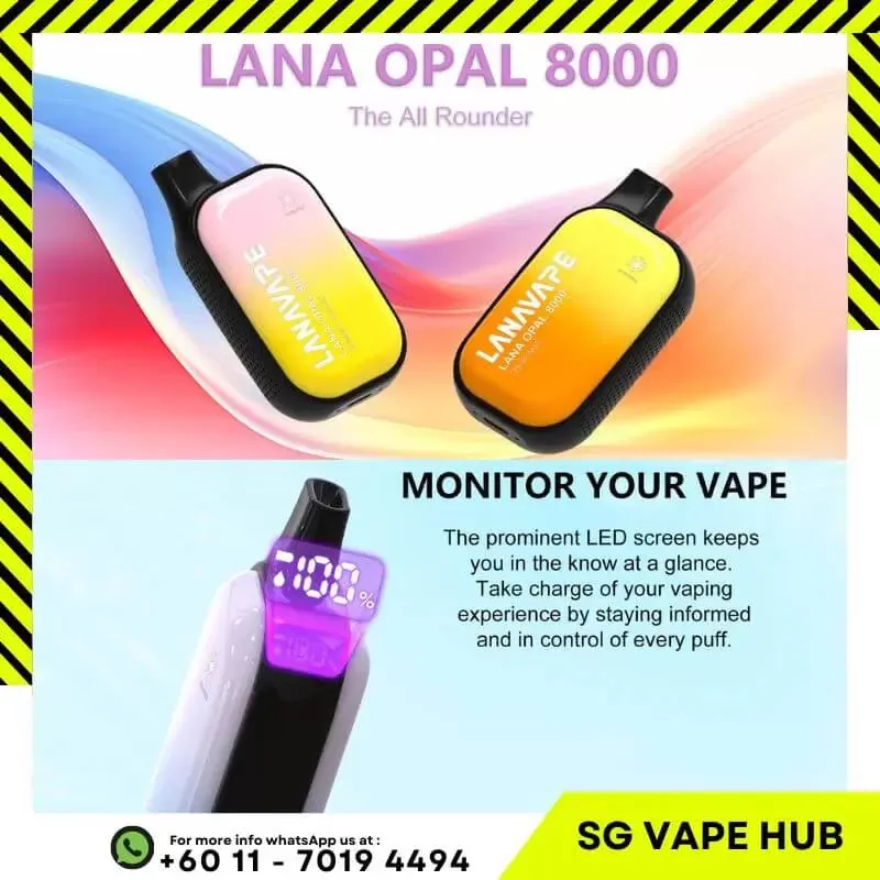 LANA OPAL 8000 Puffs - Sea Salt Lemon - Sgvapeshubsafety - Image 3