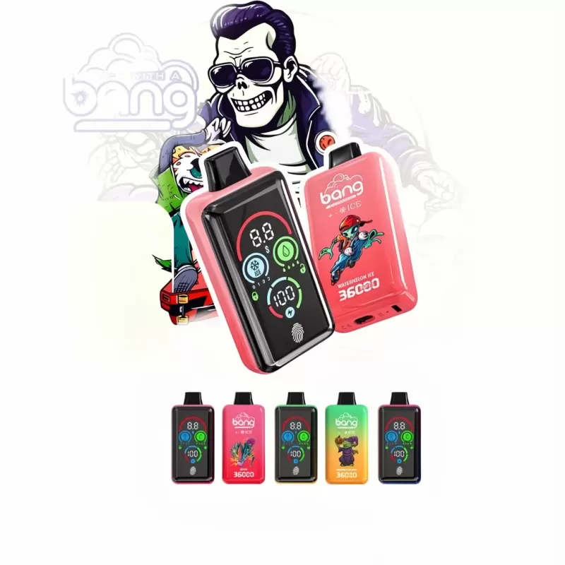 Bang Ice Level 36000 Puffs Disposable Vape, Adjustable Ice - Watermelon Ice, Love 66; 3-nicotine, 2-nicotine (8FCE69)