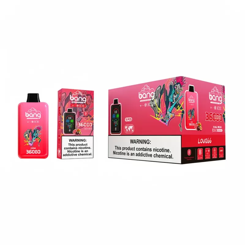 Bang Ice Level 36000 Puffs Disposable Vape, Adjustable Ice - Watermelon Ice, Love 66; 3-nicotine, 2-nicotine (8FCE69) - Image 2
