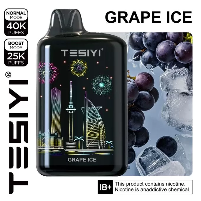 Tesiyi Ultra Max Rechargeable Disposable Vape (40,000 Puffs) - Blueberry Ice / 50 mg - Image 3
