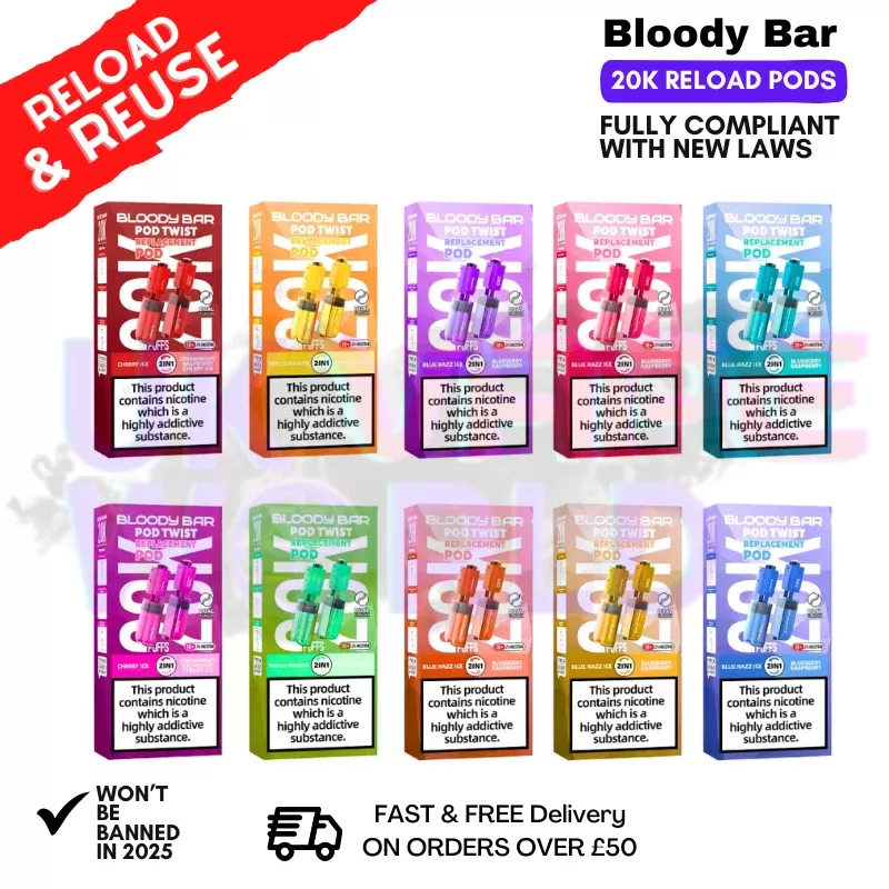 Bloody Bar 20K Puff Replacement Pods Box Of 5