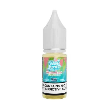 Cloud Nurdz Iced Watermelon Apple Nic Salt Vape Juice - 10 Pack - Strength 10mg