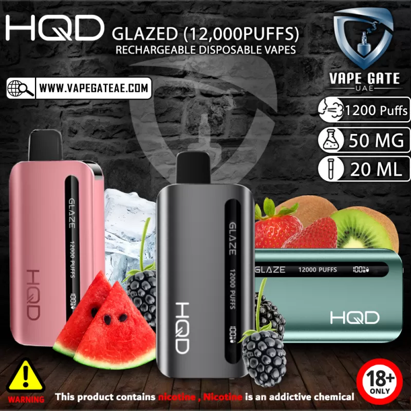 HQD GLAZED RECHARGEABLE DISPOSABLE VAPES (12,000PUFFS) - Grape - Image 2