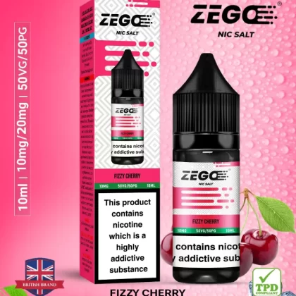Zego Fizzy Cherry Nic Salt Vape Juice - 10 Pack