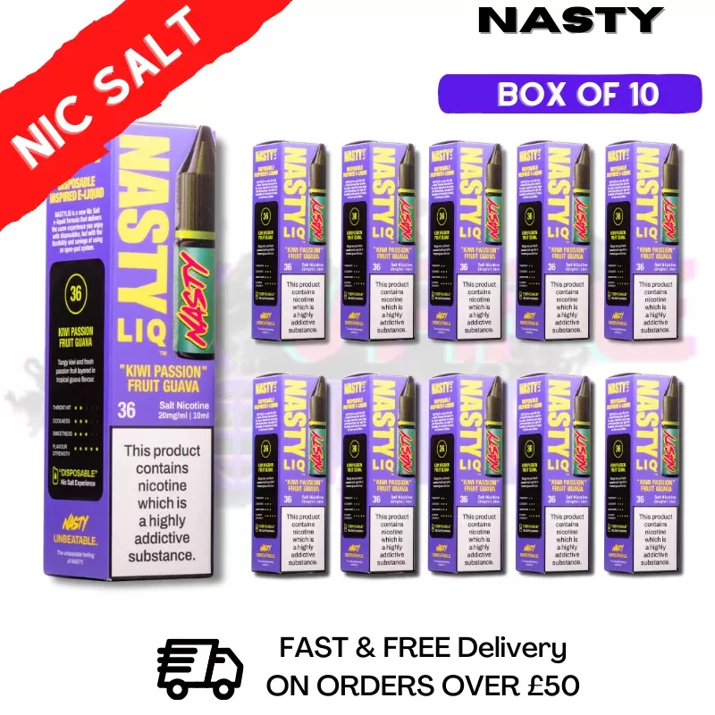 Kiwi Passionfruit Guava – NastyLiq Nic Salt Box Of 10