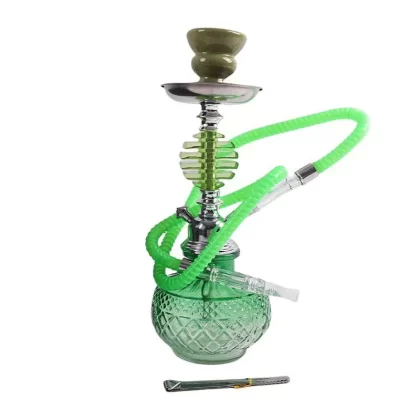 13″ Hookah Single Hose – EMERALD Shape – Green