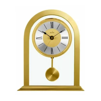 Acctim Colney Glass & Gold Colour Metal Table Pendulum Clock