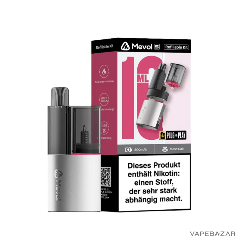 Mevol S 10k Pod Kit – Chrom Silber - Image 3