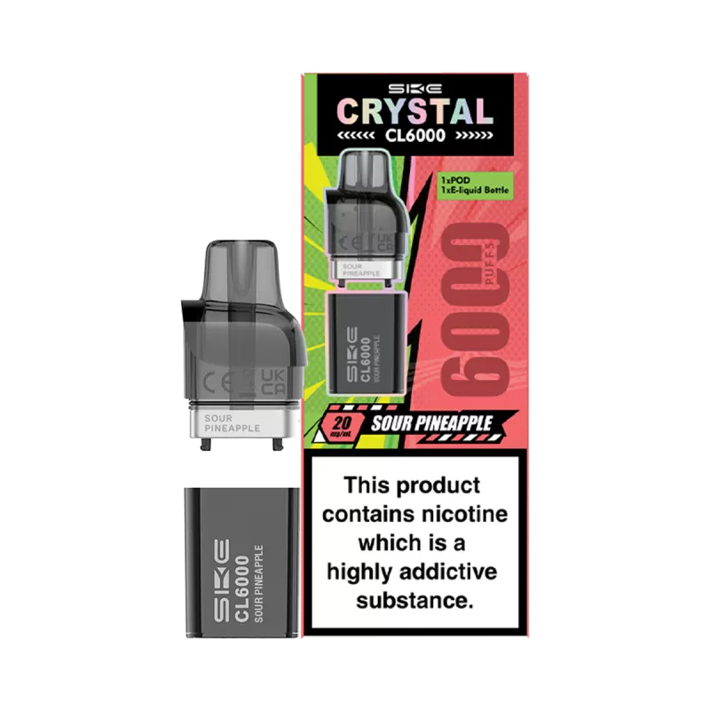 Sour Pineapple SKE Crystal CL6000 Pods - Vapeshop Co