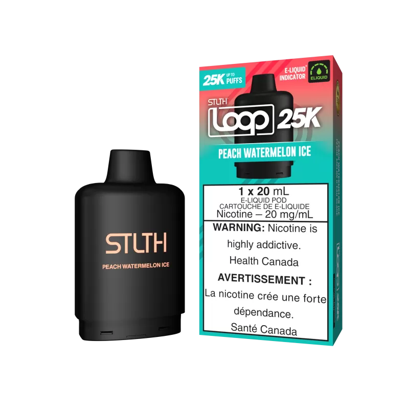 STLTH LOOP 25K Pod Pack - Peach Watermelon Ice - 20 mg/mL (wholeseller) - Excise ON, 20 mg/mL - ON