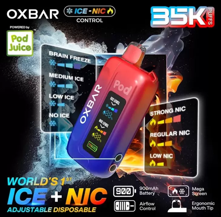 Oxbar Icenic Disposable Vape (35,000 Puffs) - Watermelon Mint / 50 mg - Image 2