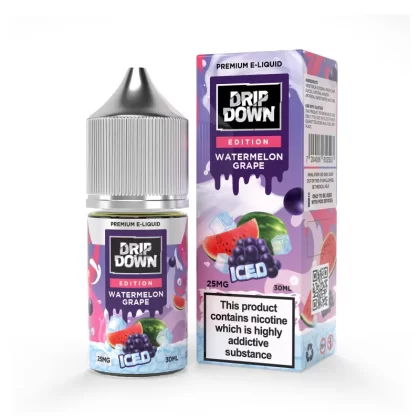 DRIP DOWN EDITION NIC SALT – WATERMELON GRAPE ICE – 30ML (25MG-50MG) - Vape Product, Vape Product