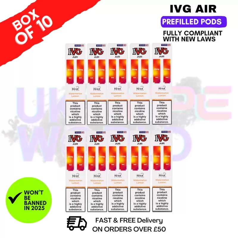 Watermelon Lemon IVG AIR Prefilled Pod Box Of 10