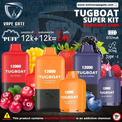 Tugboat Super 24000 Puffs Disposable Vape - 50 mg / Watermelon Bubblegum Ice