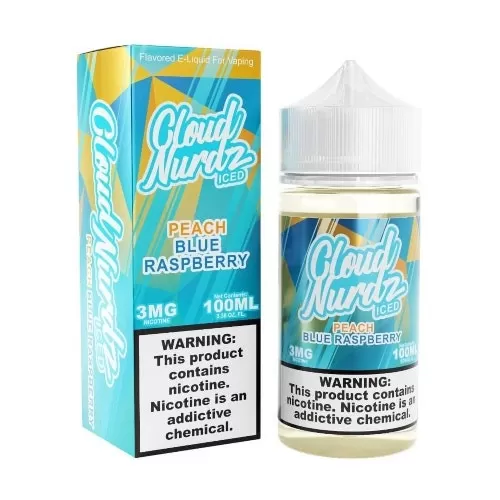 Cloud Nurdz Iced E-Liquid – Peach Blue Raspberry 100ml