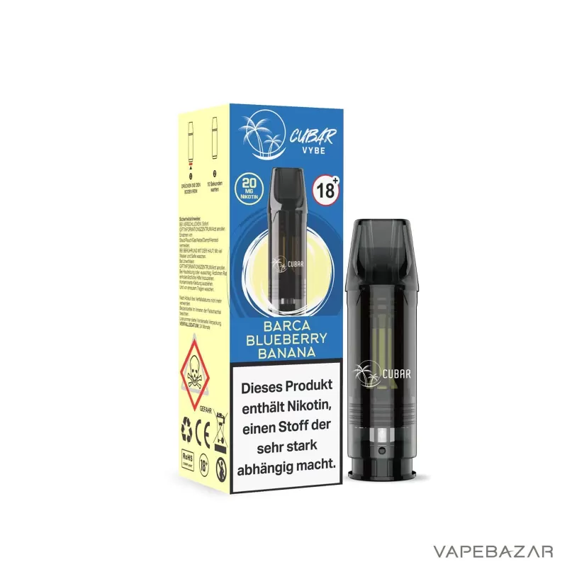 CUBAR Vybe Pod – Barca Blueberry Banana - Cubar Vybe / 20mg/ml / 2ml / ca. 600 / Aromen / Propylenglykol / Nikotin / Glycerin / Ja / Blaubeere / Banane - Image 3