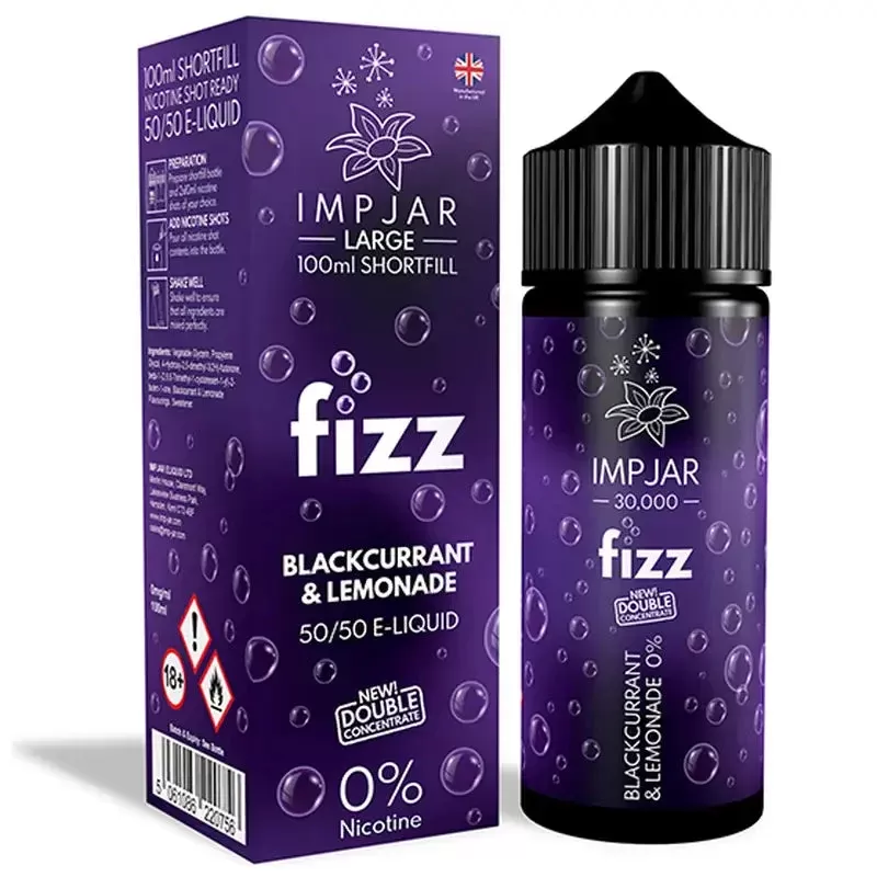 Imp Jar Fizz 100ml 50/50 Shortfill Vape Juice - Flavour#Blackcurrant Lemonade>Cherry Cola>Cola>Fizzy Orange>Summer Fruits (E63F80)