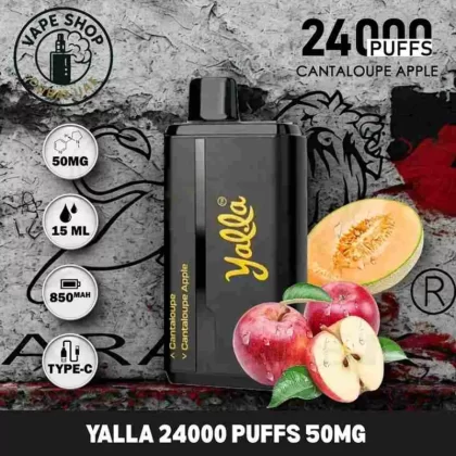 YALLA 24000 Puffs 50MG Nicotine Disposable Vape Buy in Dubai UAE - Blue razz/blueberry mint, cantaloupe/cantaloupe apple
