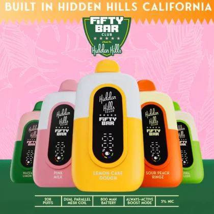 Hidden Hills x FIFTY BAR 20K Puff Disposable Device - 20000 Puffs