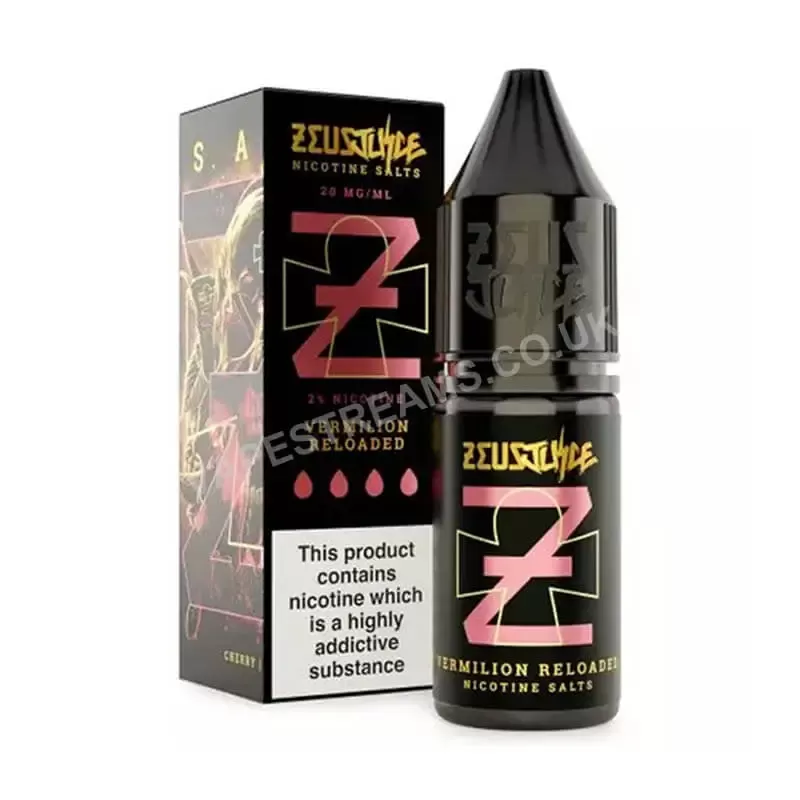 Zeus Juice Vermilion Reloaded Nic Salt E-Liquid - Vapestreams Co