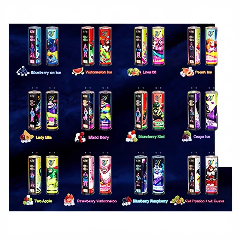 UZY Shisha Hookah King 120000 Puffs Smart Screen DTL Vape - Blueberry On Ice, Watermelon Ice; 3-nicotine, 2-nicotine - Image 2