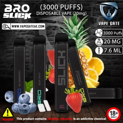 BRO SLICK DISPOSABLE VAPES (3000 PUFFS) - 20 mg / Banana