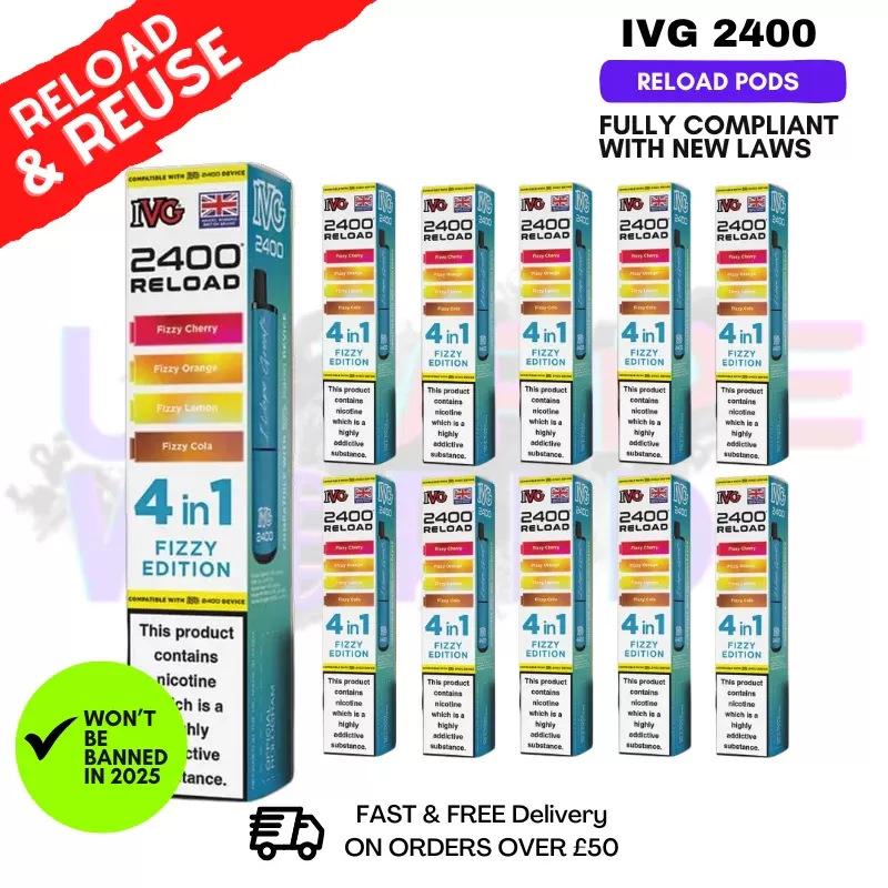 Fizzy Edition IVG 2400 RELOAD Pods – Box Of 10