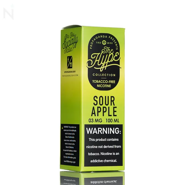 The HYPE by Propaganda E-Liquid - Sour Apple - 100mL - 6mg - Image 3