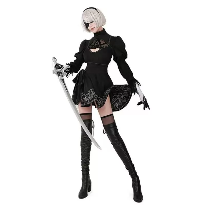 NieR Automata 2B Casual Outfit - Everyday Cosplay Costume Set - Image 2