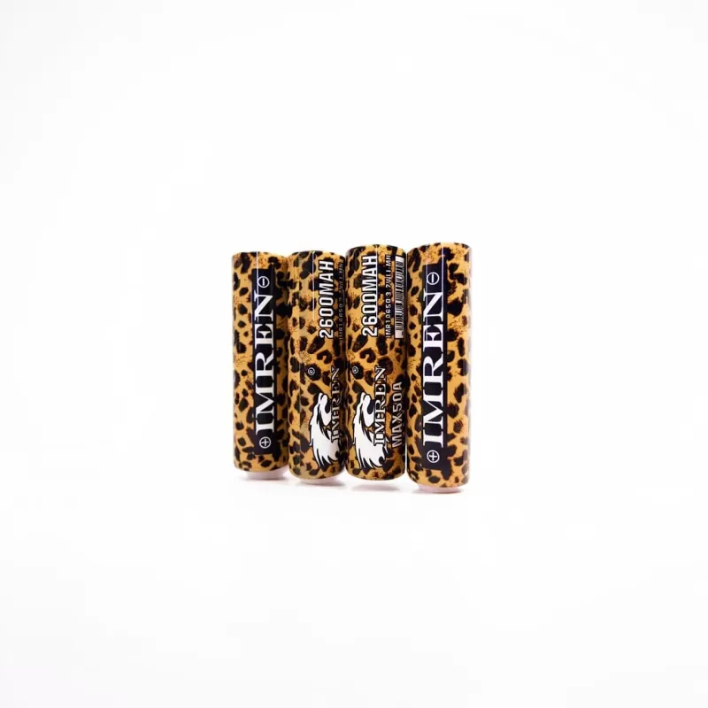 Imren 18650 2600mAh 50A 2 piezas Flat Top Estampado Leopardo