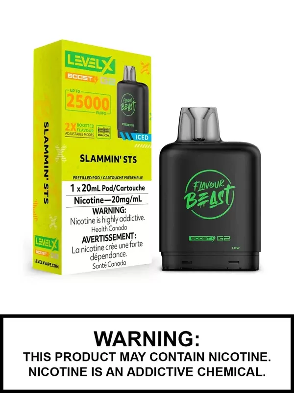 Slammin STS Iced Flavour Beast Level X Boost G2 Pods