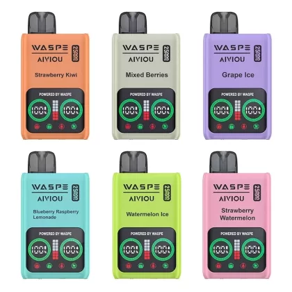 WASPE 25000 Disposable Vape (5%, 25ml) - Flavor#Watermelon Ice>Blueberry On Ice>Strawberry Watermelon>Blueberry Raspberry Lemonade>Cherry Ice>Peach Mango Watermelon>Mixed Berries>Peach Ice>S