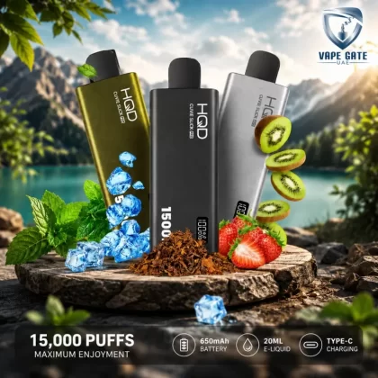 HQD Cuvie Slick Pro Disposables Vape (15,000 Puffs) - Ice Mint / 20mg