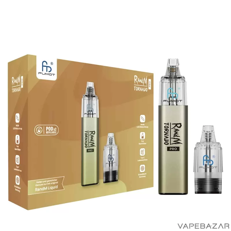 Fumot RandM Tornado Pro – Gunmetal - Pod Kit / Fumot / 600 mAh / 8ml / USB-C - Image 3