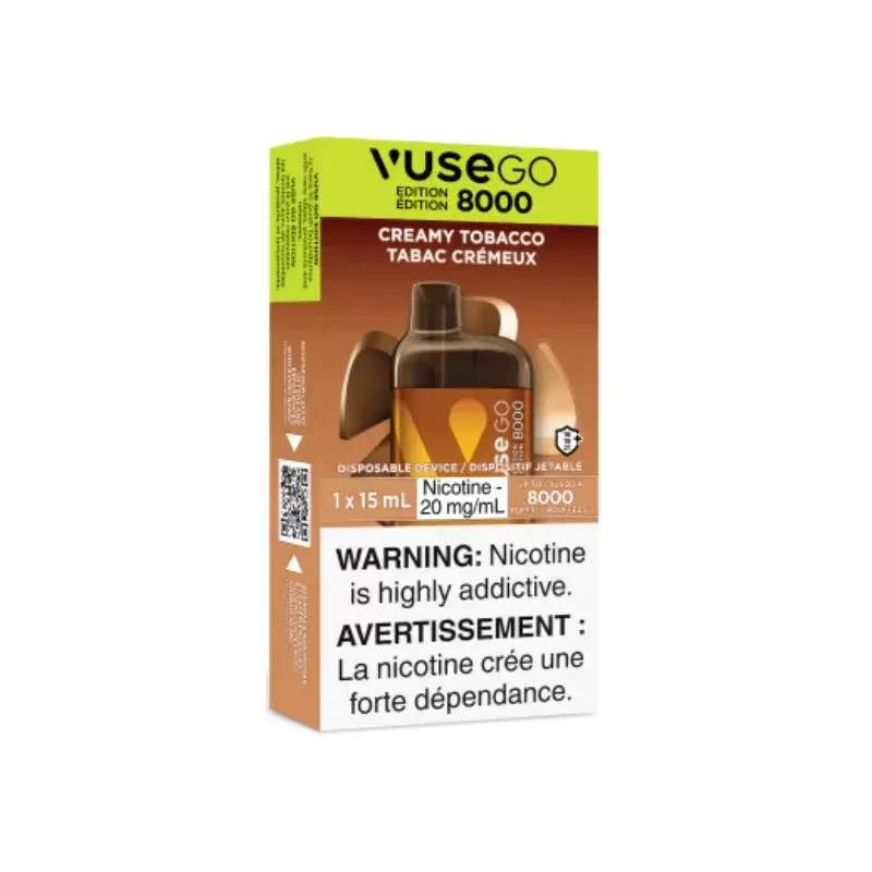 Vuse Go Edition 8K Disposable Vape – Creamy Tobacco, 8000 Puffs, 15ML