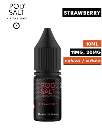 Strawberry Nic Salt E Liquid by Pod Salt Core - 20mg